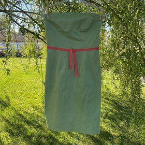 RUTH Strapless cotton spandex strapless dress sage